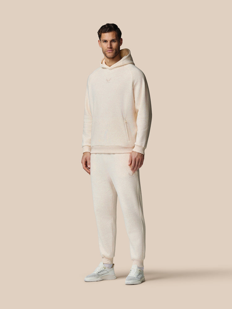 Men's Adapt Long Sleeve Cotton Fleece Hoodie - Oatmeal Marl