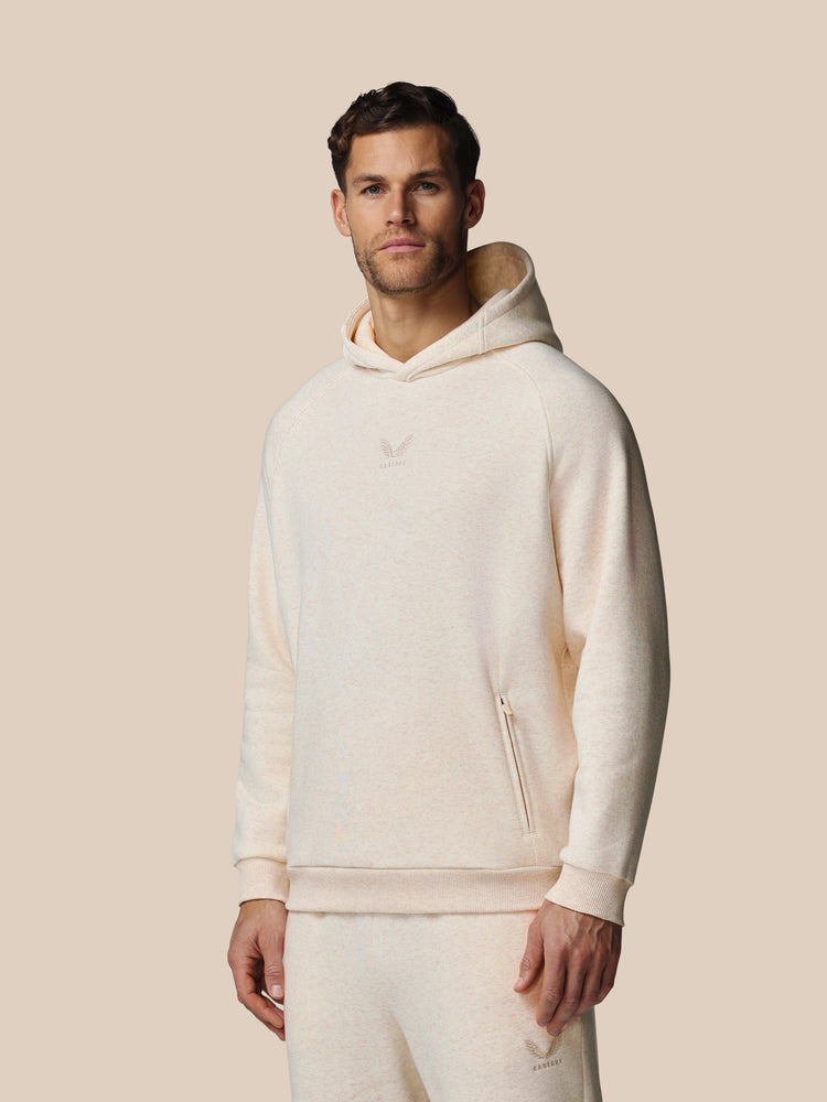 Men's Adapt Long Sleeve Cotton Fleece Hoodie - Oatmeal Marl
