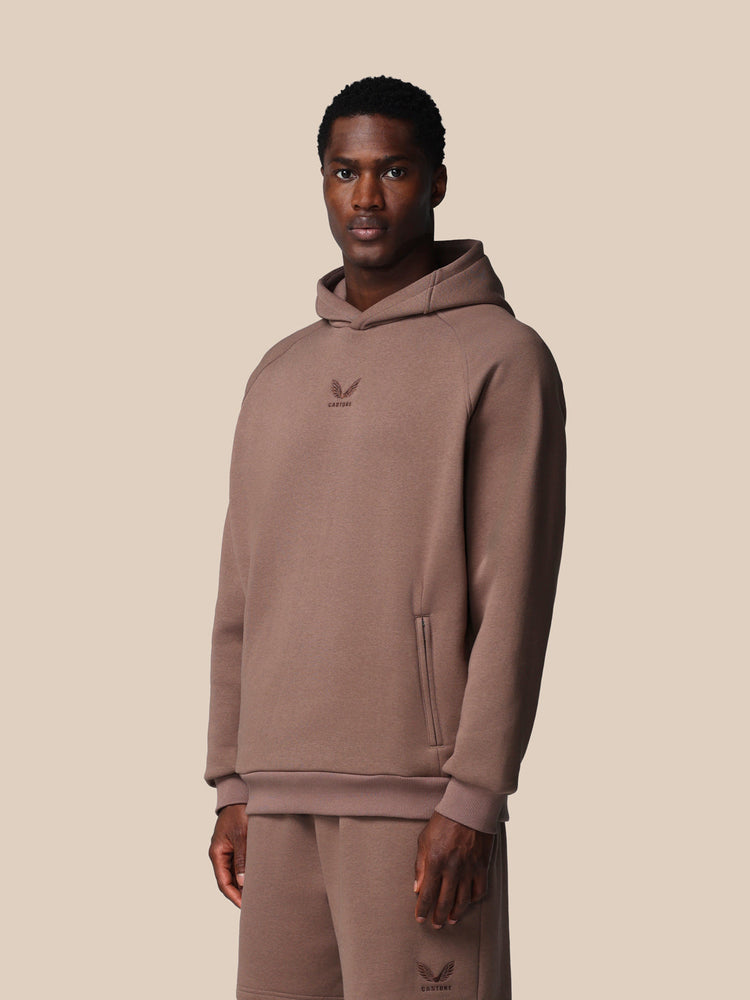 Men's Adapt Long Sleeve Cotton Fleece Hoodie - Deep Taupe