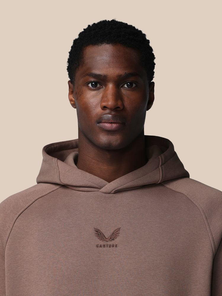 Men's Adapt Long Sleeve Cotton Fleece Hoodie - Deep Taupe
