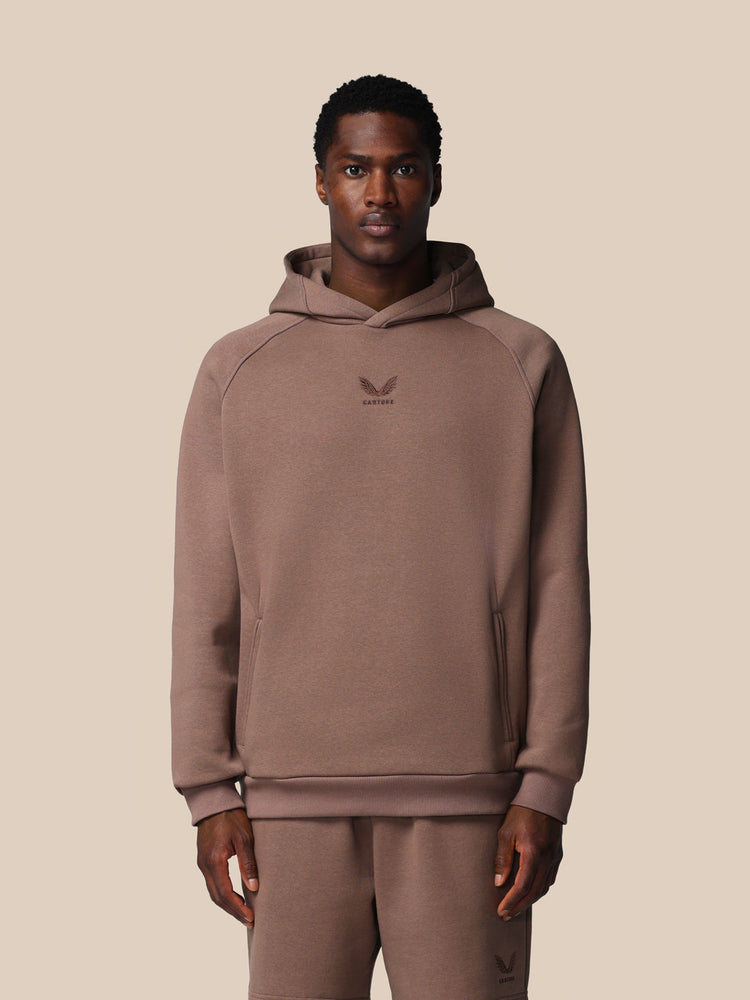 Men's Adapt Long Sleeve Cotton Fleece Hoodie - Deep Taupe