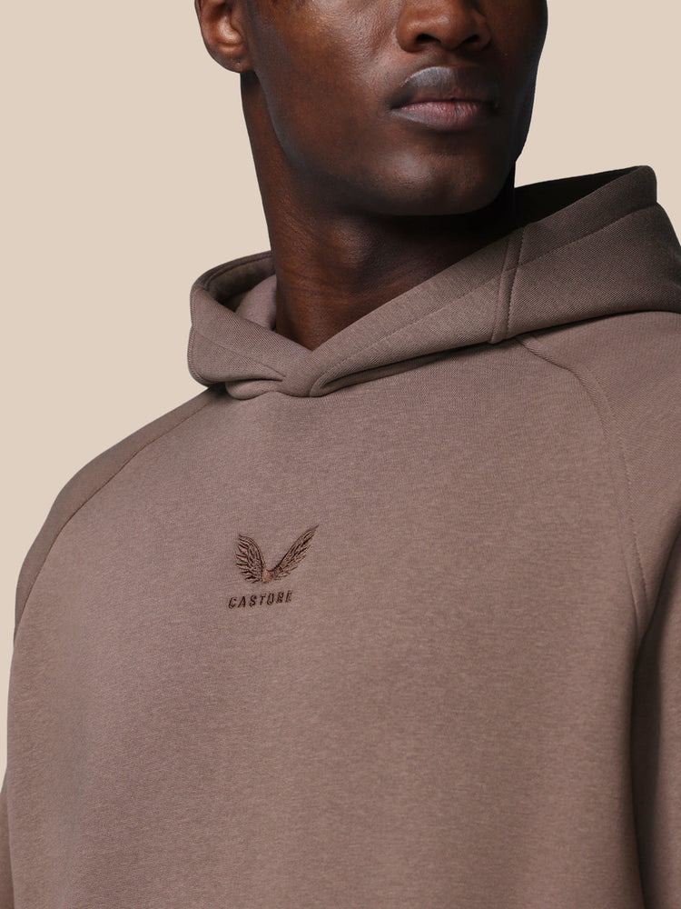 Men's Adapt Long Sleeve Cotton Fleece Hoodie - Deep Taupe