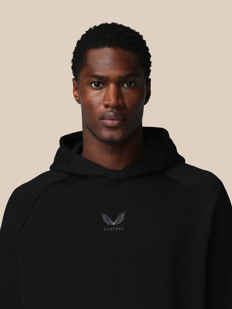 Men's Adapt Long Sleeve Cotton Fleece Hoodie - Black