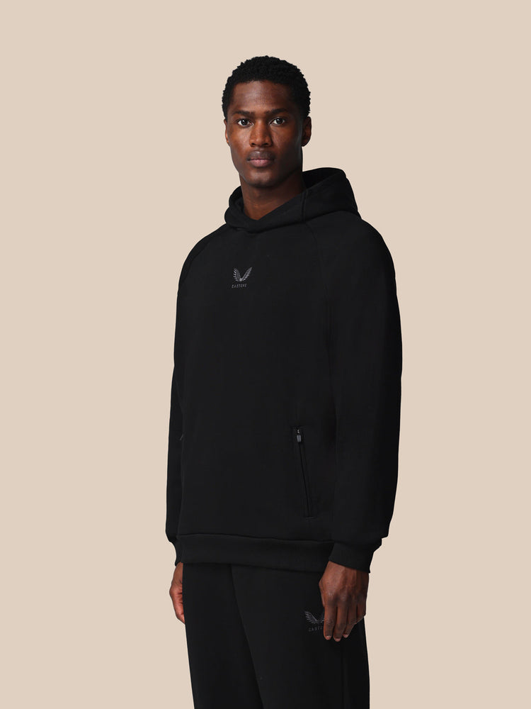 Men's Adapt Long Sleeve Cotton Fleece Hoodie - Black