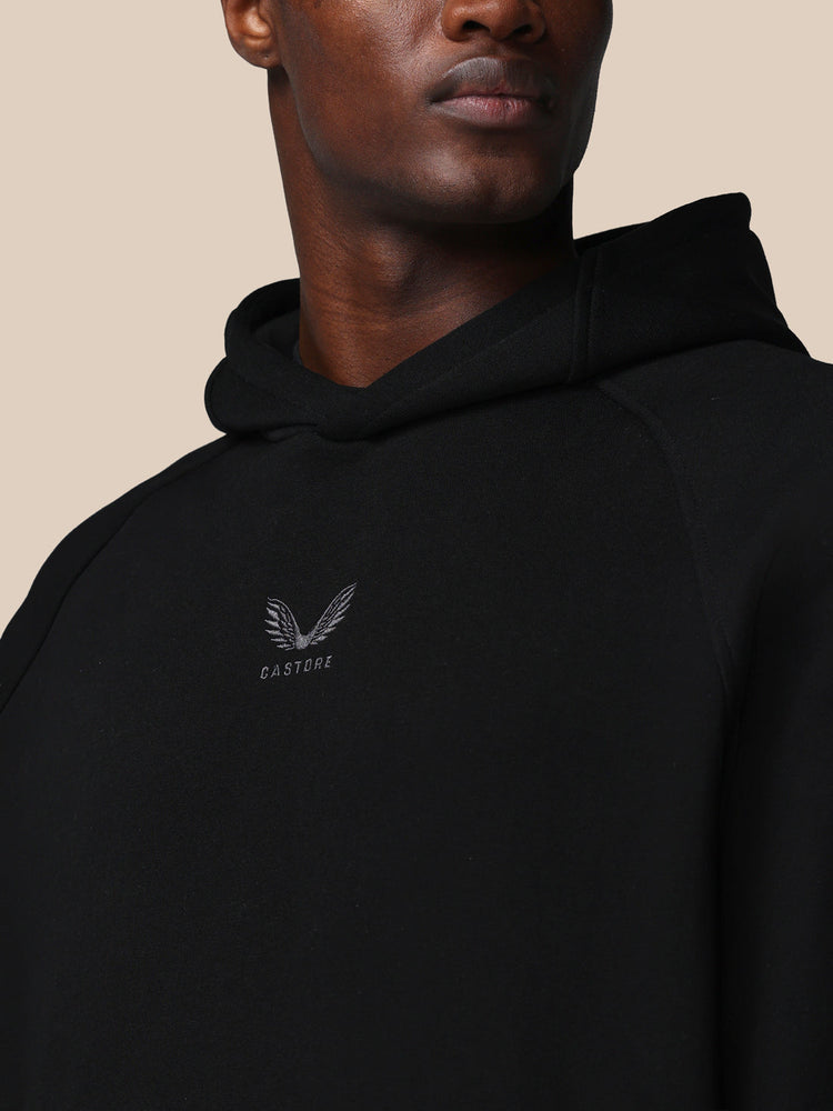 Men's Adapt Long Sleeve Cotton Fleece Hoodie - Black
