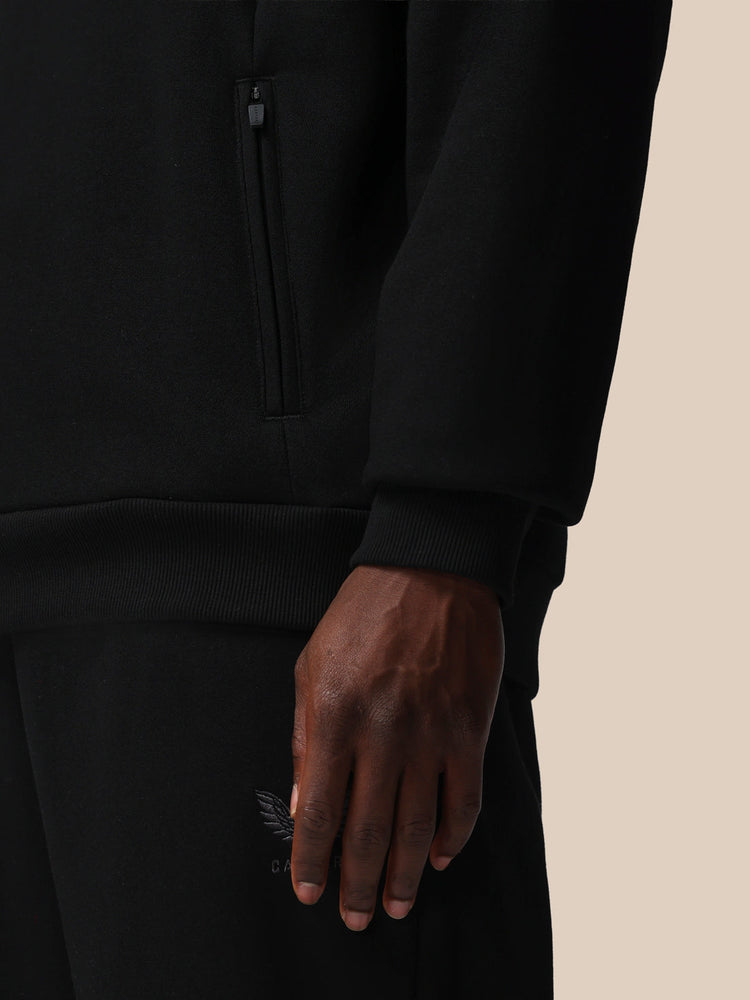 Men's Adapt Long Sleeve Cotton Fleece Hoodie - Black