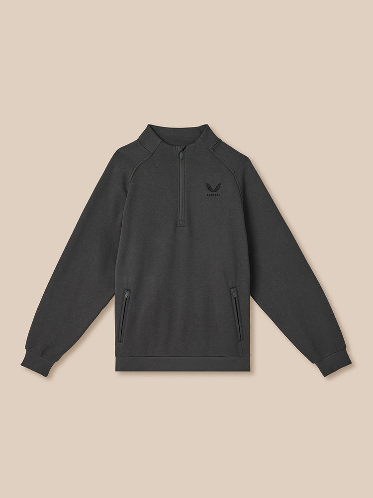 Men's Adapt Long Sleeve Cotton Fleece Quarter Zip Sweatshirt - Gunmetal