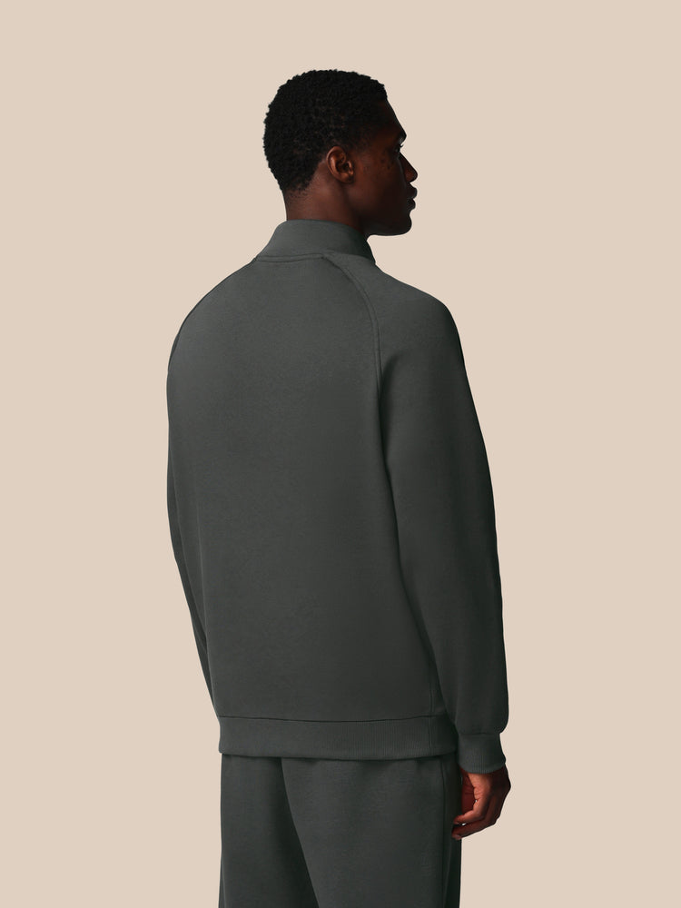 Men's Adapt Long Sleeve Cotton Fleece Quarter Zip Sweatshirt - Gunmetal