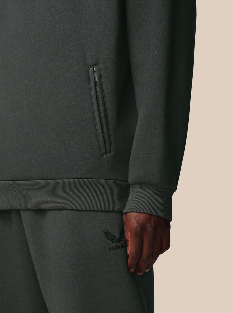 Men's Adapt Long Sleeve Cotton Fleece Quarter Zip Sweatshirt - Gunmetal