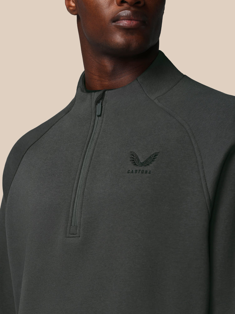 Men's Adapt Long Sleeve Cotton Fleece Quarter Zip Sweatshirt - Gunmetal