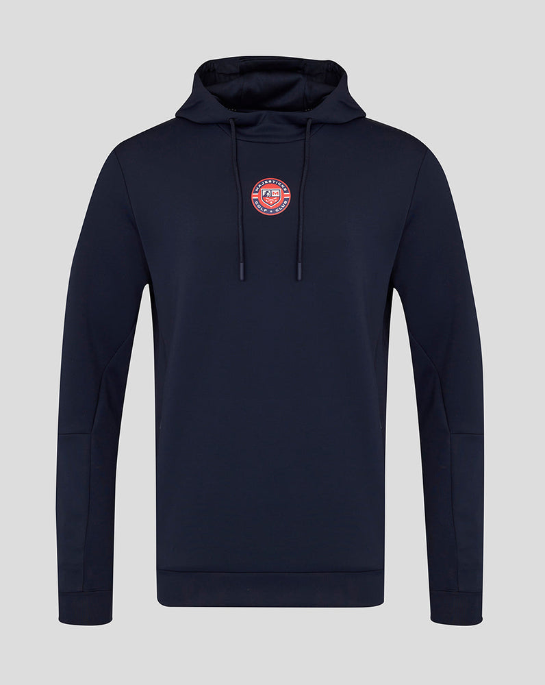 Navy blue hoodie with the Majesticks logo on the chest against a light gray background