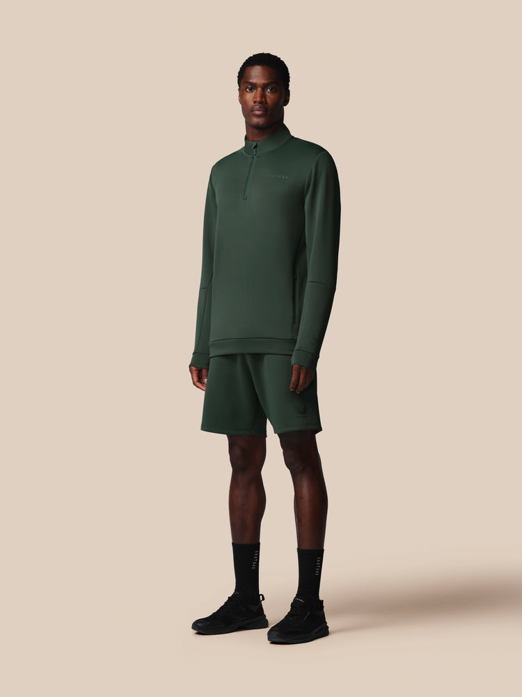 Men's Flex Long Sleeve Quarter Zip Sweatshirt - Dark Green
