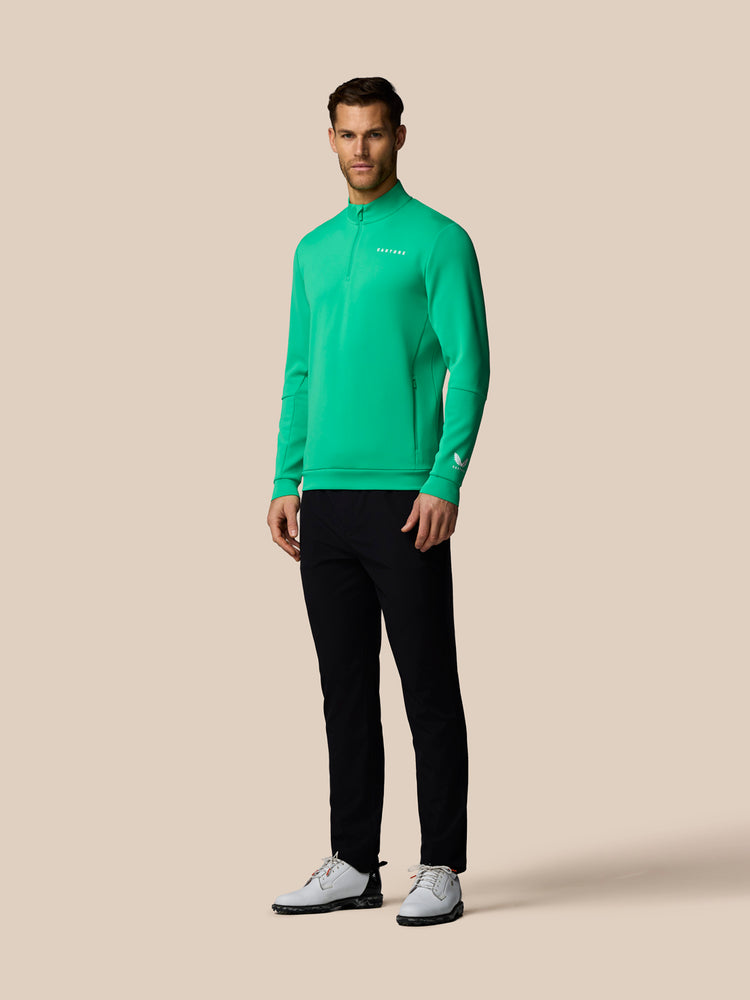 Men's Flex Long Sleeve Quarter Zip Sweatshirt - Jade Green