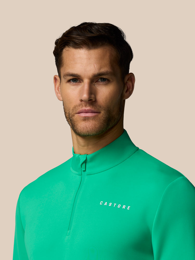 Men's Flex Long Sleeve Quarter Zip Sweatshirt - Jade Green