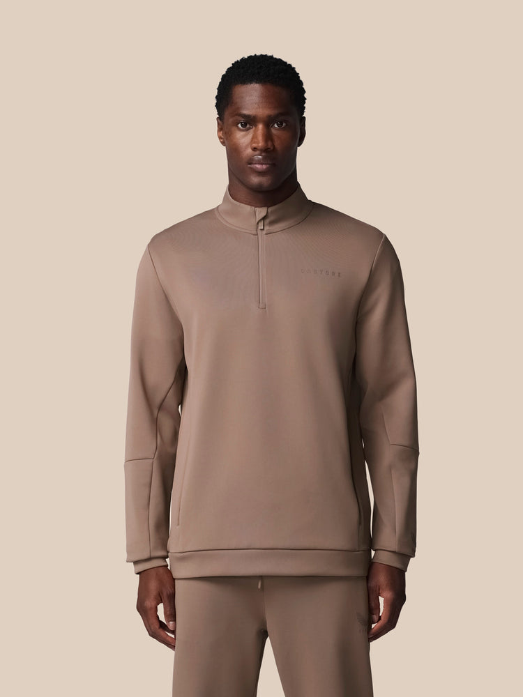 Men's Flex Long Sleeve Quarter Zip Sweatshirt - Deep Taupe