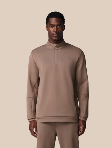 Men's Flex Long Sleeve Quarter Zip Sweatshirt - Deep Taupe