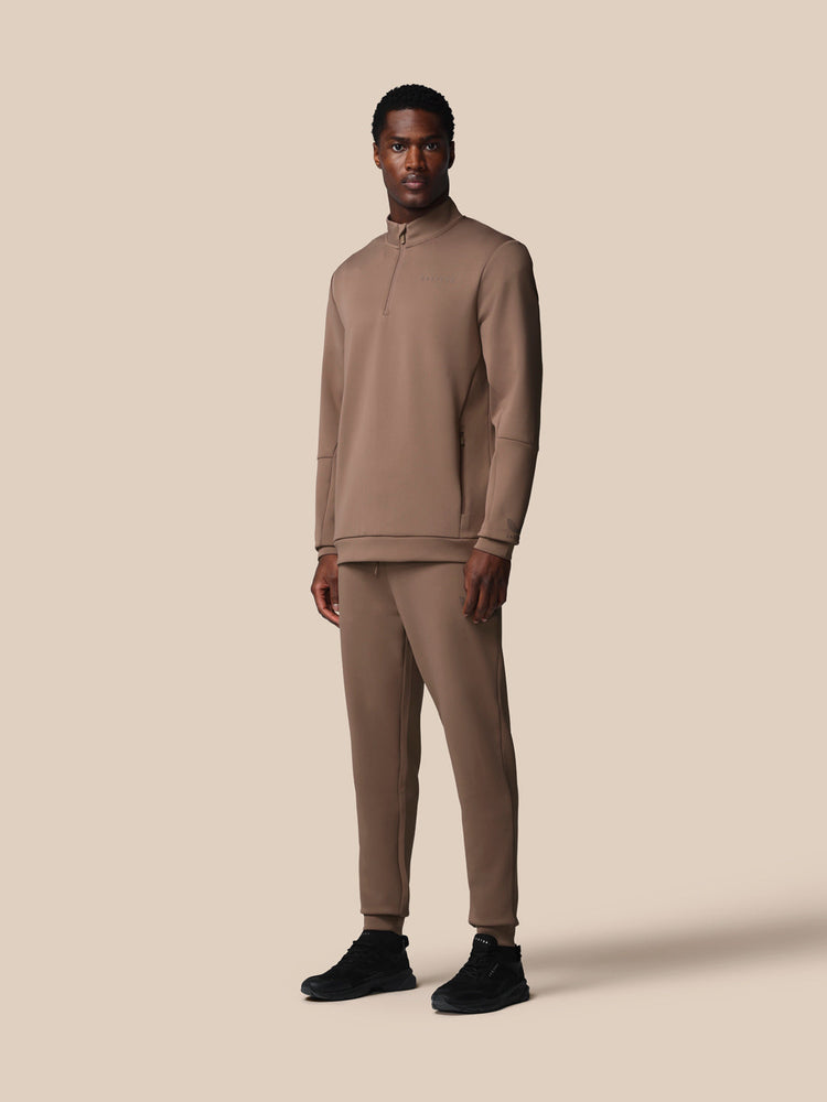 Men's Flex Long Sleeve Quarter Zip Sweatshirt - Deep Taupe