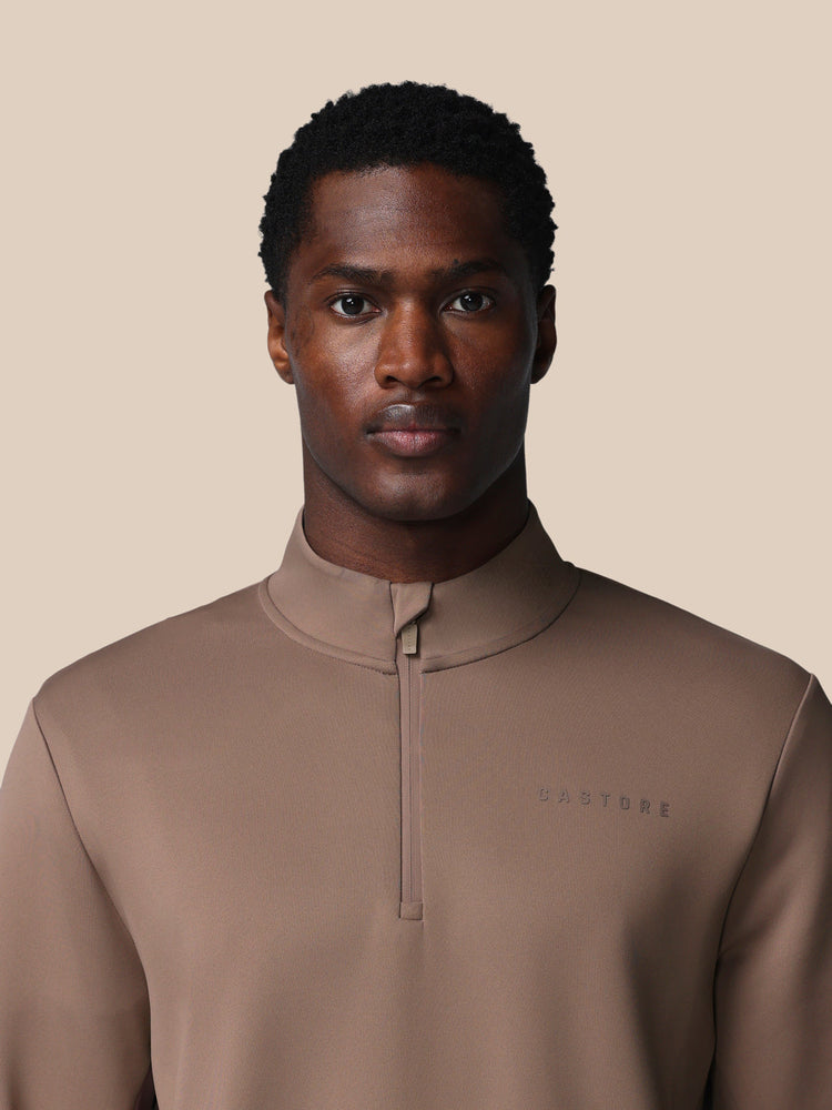 Men's Flex Long Sleeve Quarter Zip Sweatshirt - Deep Taupe