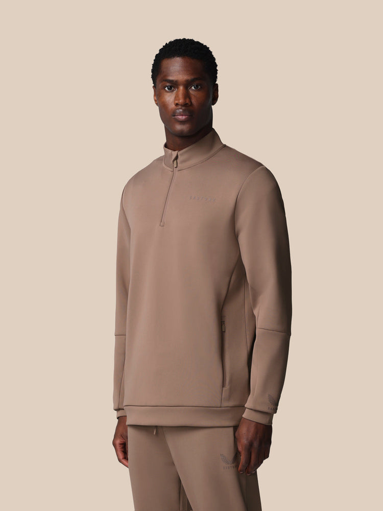 Men's Flex Long Sleeve Quarter Zip Sweatshirt - Deep Taupe
