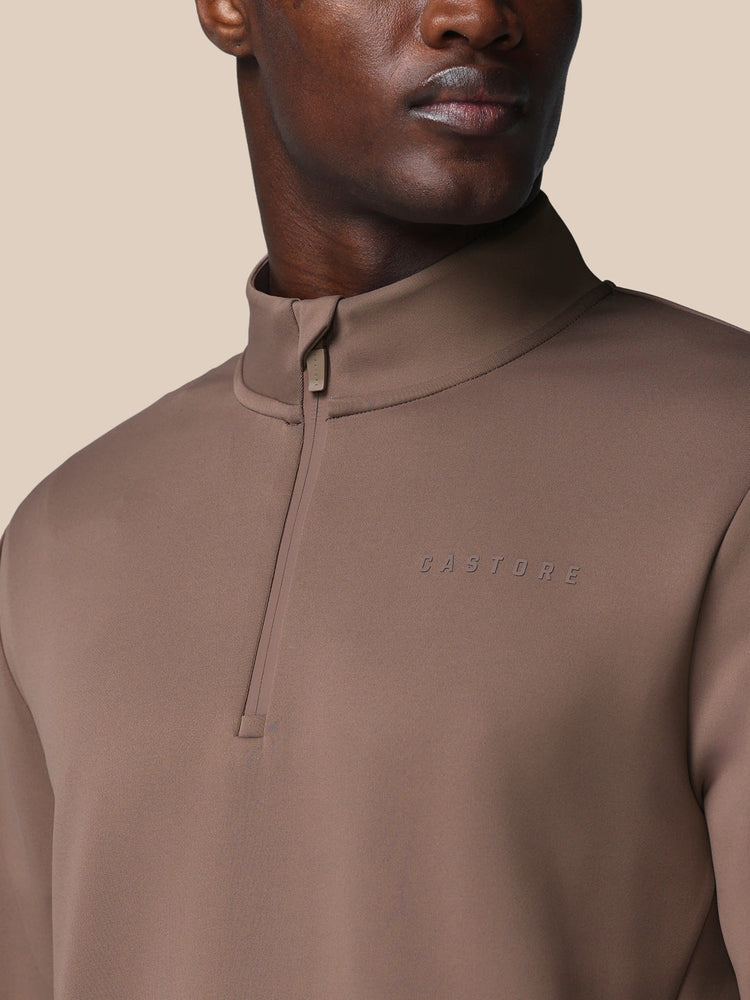 Men's Flex Long Sleeve Quarter Zip Sweatshirt - Deep Taupe