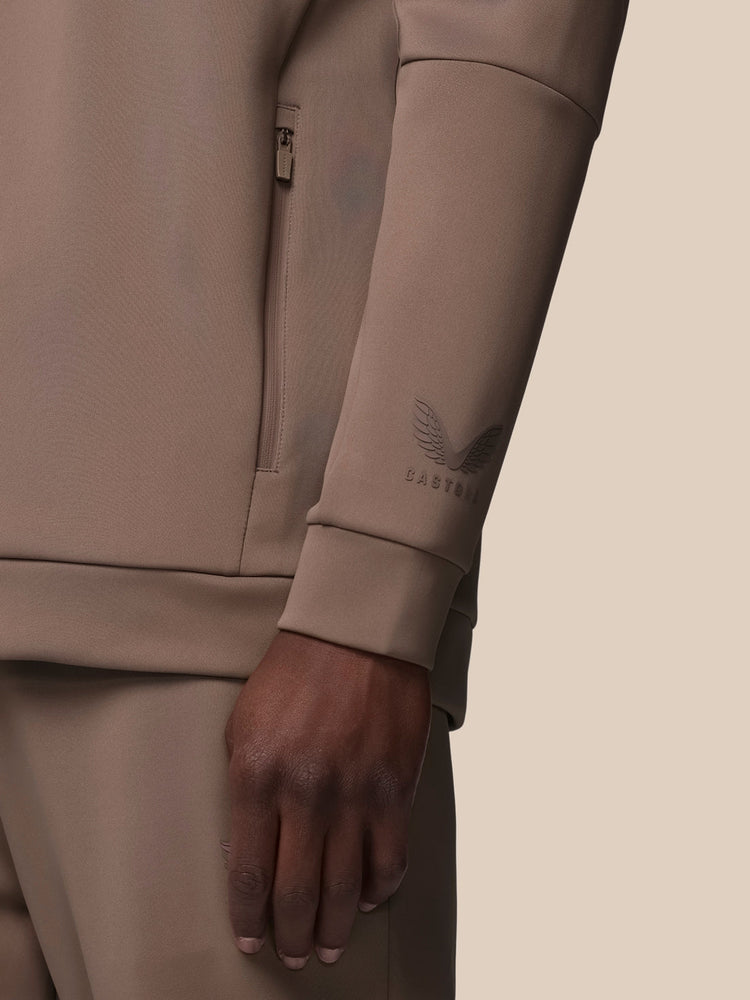 Men's Flex Long Sleeve Quarter Zip Sweatshirt - Deep Taupe