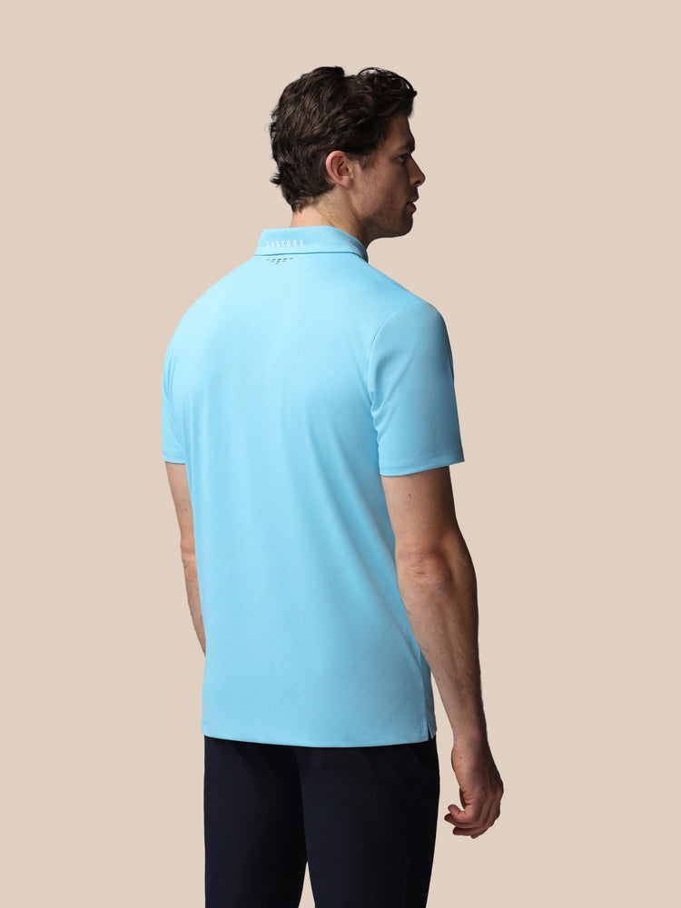 Men's Golf LVS Engineered Knit Short Sleeve Polo Top - Blue