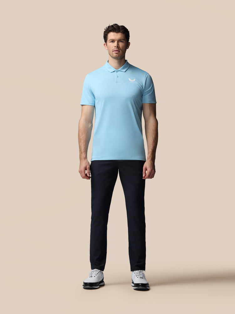 Men's Golf LVS Engineered Knit Short Sleeve Polo Top - Blue