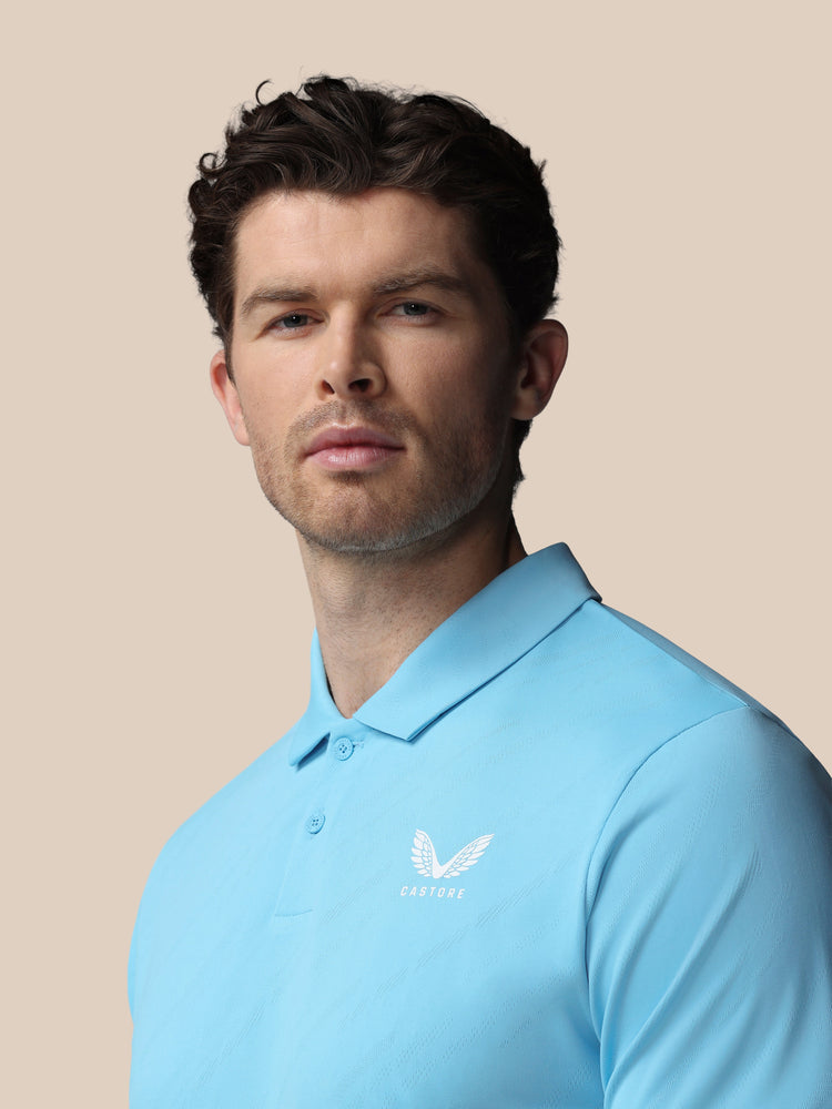 Men's Golf LVS Engineered Knit Short Sleeve Polo Top - Blue