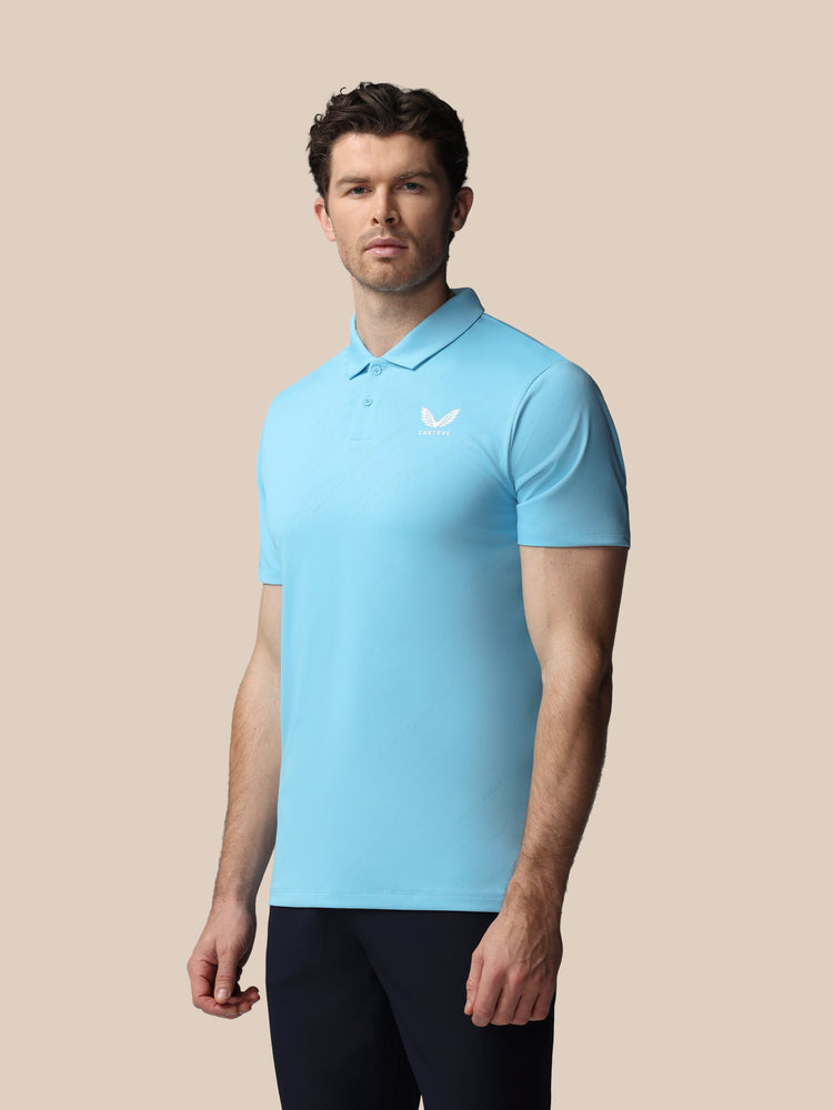 Men's Golf LVS Engineered Knit Short Sleeve Polo Top - Blue