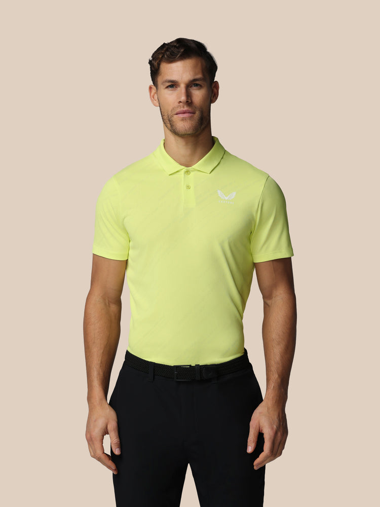 Men's Golf LVS Engineered Knit Short Sleeve Polo Top - Lime