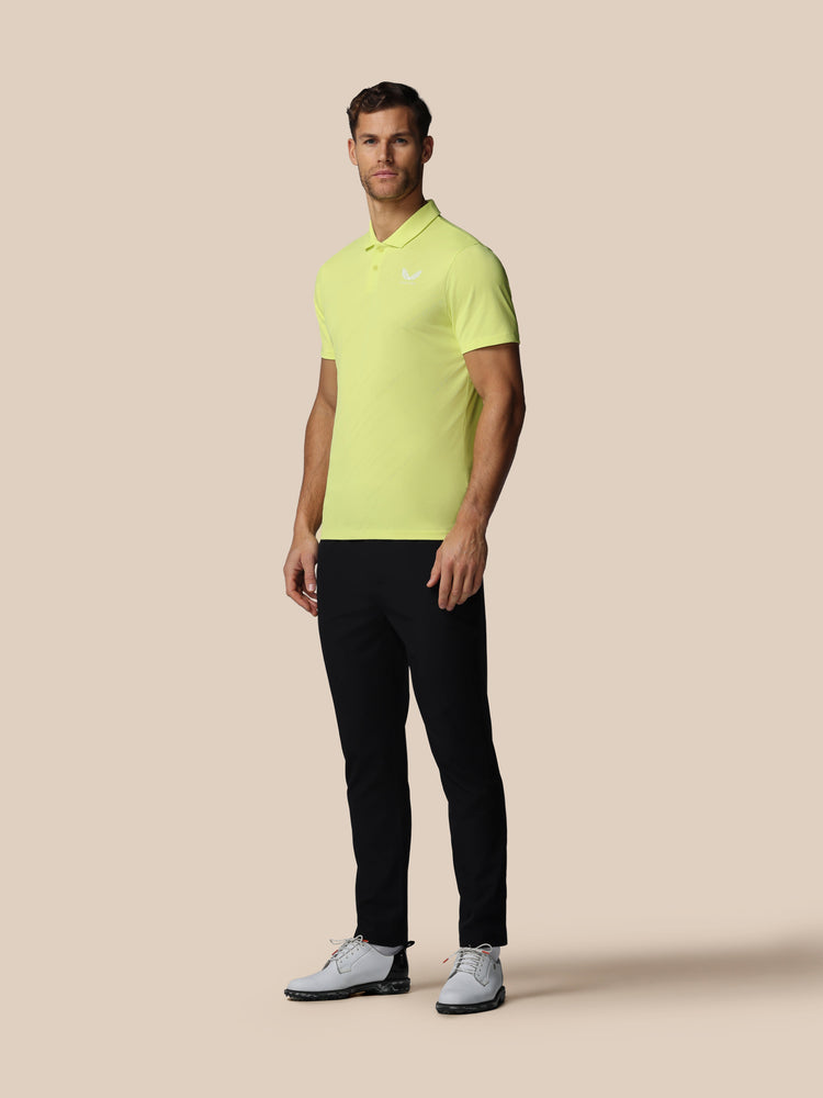 Men's Golf LVS Engineered Knit Short Sleeve Polo Top - Lime