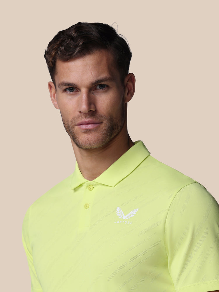 Men's Golf LVS Engineered Knit Short Sleeve Polo Top - Lime