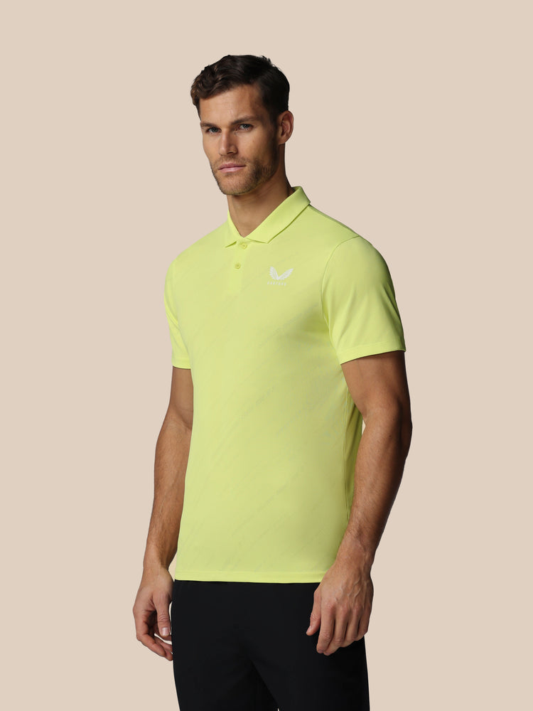 Men's Golf LVS Engineered Knit Short Sleeve Polo Top - Lime
