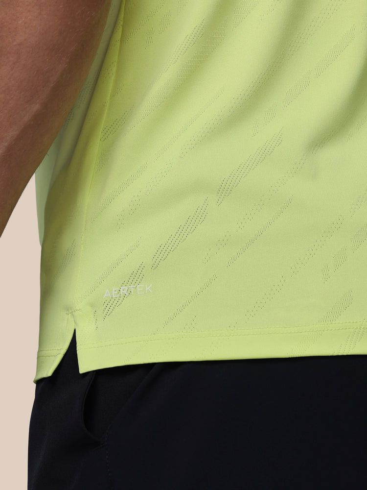 Men's Golf LVS Engineered Knit Short Sleeve Polo Top - Lime