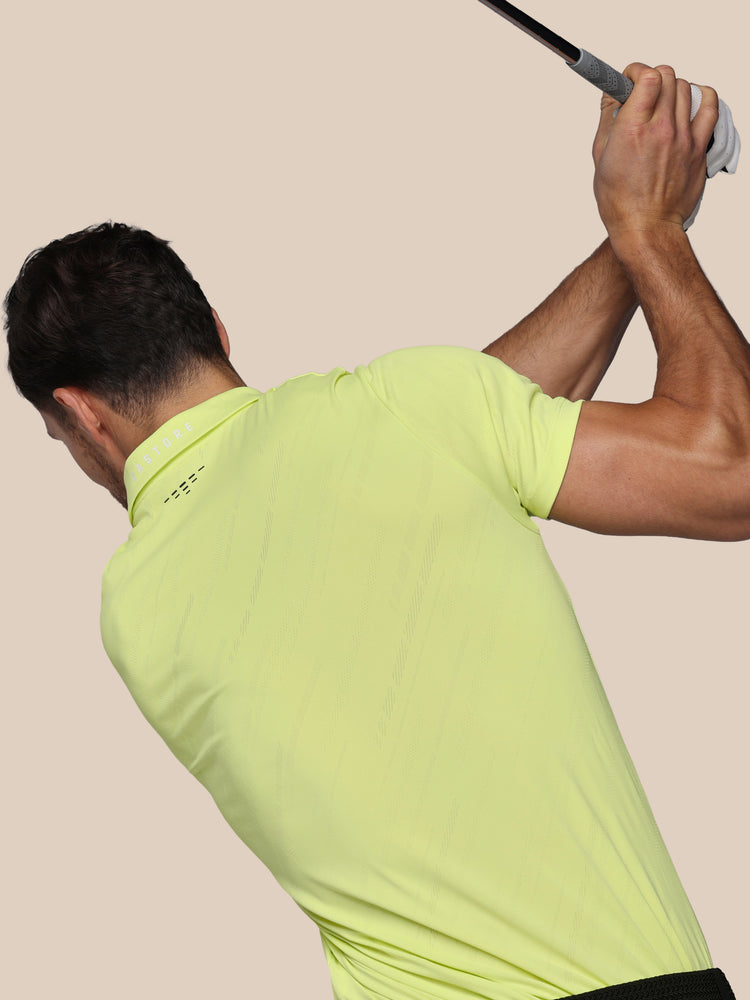Men's Golf LVS Engineered Knit Short Sleeve Polo Top - Lime