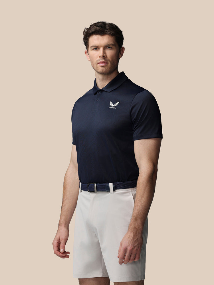 Men's Golf LVS Engineered Knit Short Sleeve Polo Top - Navy
