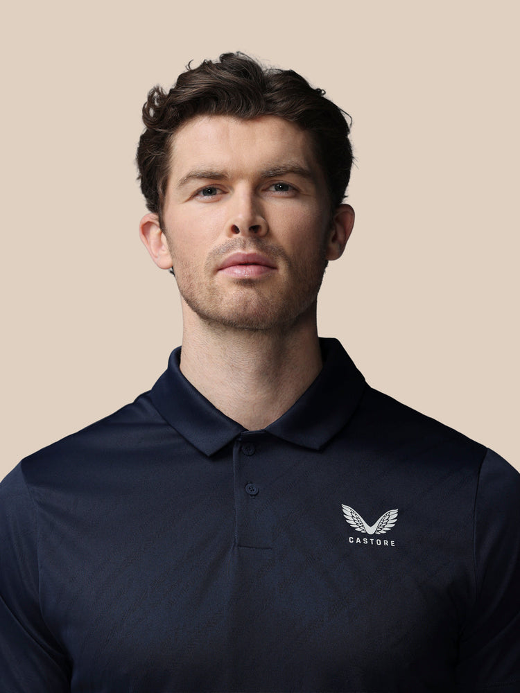 Men's Golf LVS Engineered Knit Short Sleeve Polo Top - Navy