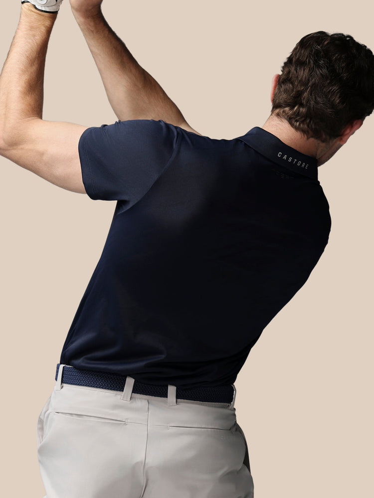 Men's Golf LVS Engineered Knit Short Sleeve Polo Top - Navy