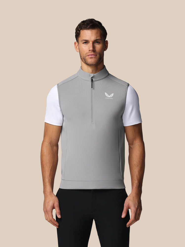 Men's Golf Flex Half Zip Gilet - Grey
