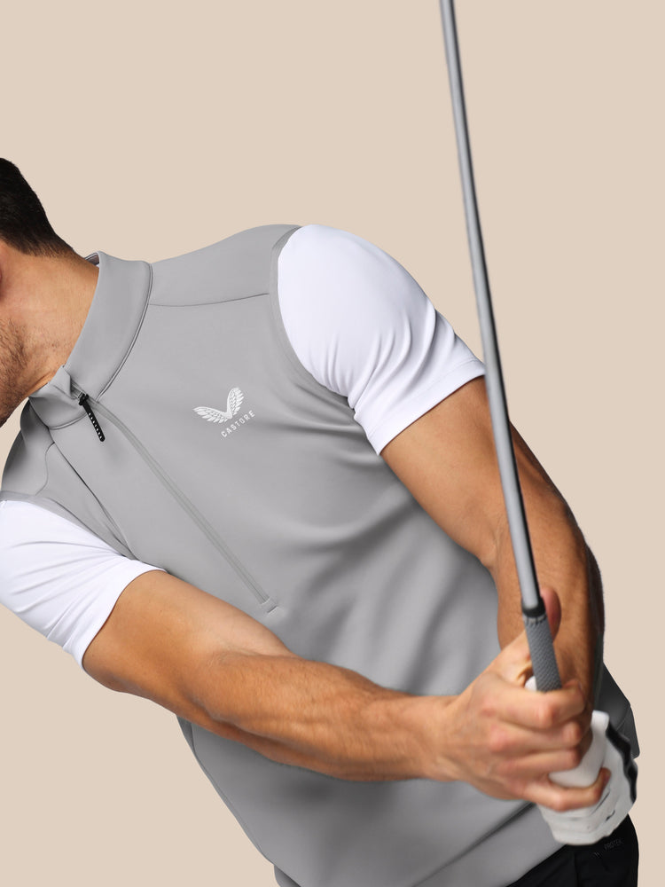 Men's Golf Flex Half Zip Gilet - Grey