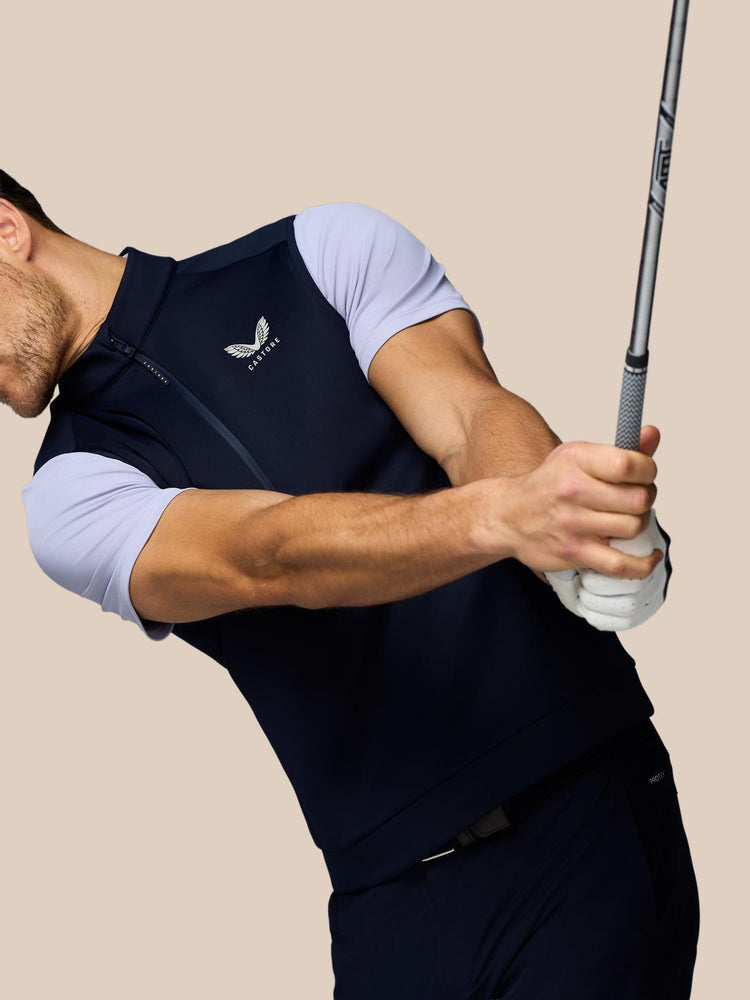 Men's Golf Flex Half Zip Gilet - Navy