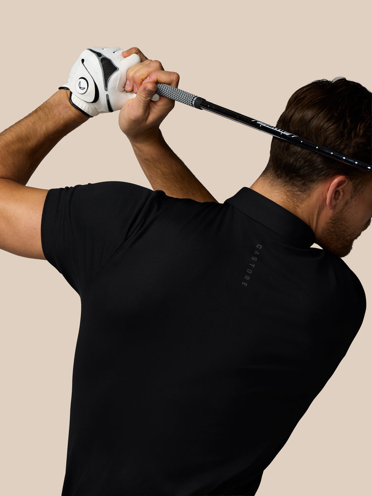 Men's Golf Essential Short Sleeve Polo Top - Black