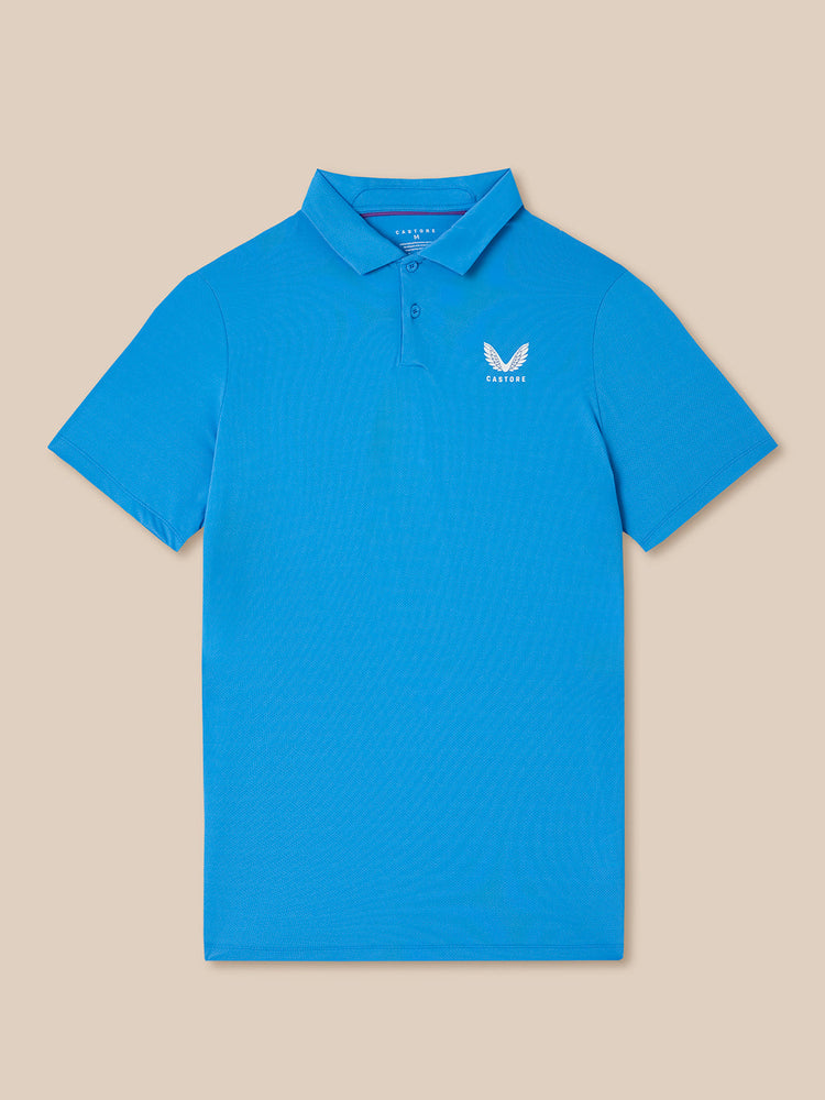 Men's Golf Striped Short Sleeve Polo Top - Blue
