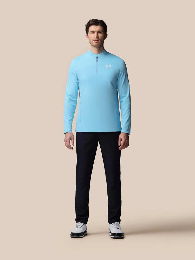 Men's Golf LVS Quarter Zip Long Sleeve Top - Blue