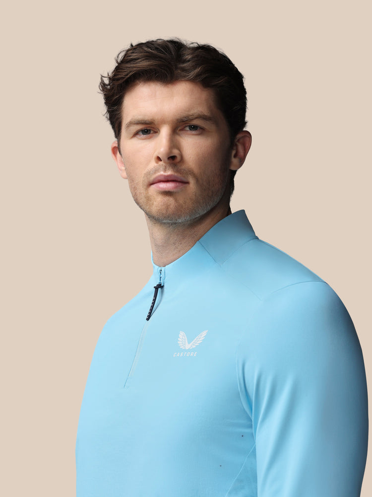 Men's Golf LVS Quarter Zip Long Sleeve Top - Blue