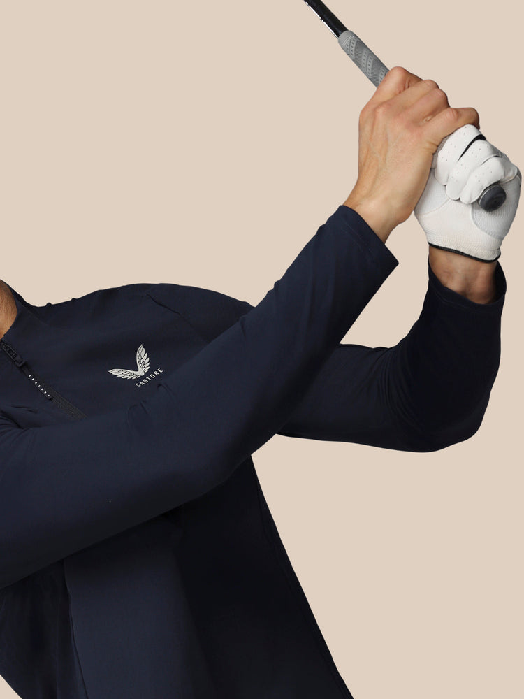 Men's Golf LVS Quarter Zip Long Sleeve Top - Navy