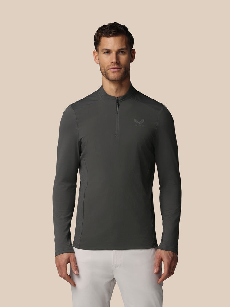 Men's Golf LVS Quarter Zip Long Sleeve Top - Gunmetal
