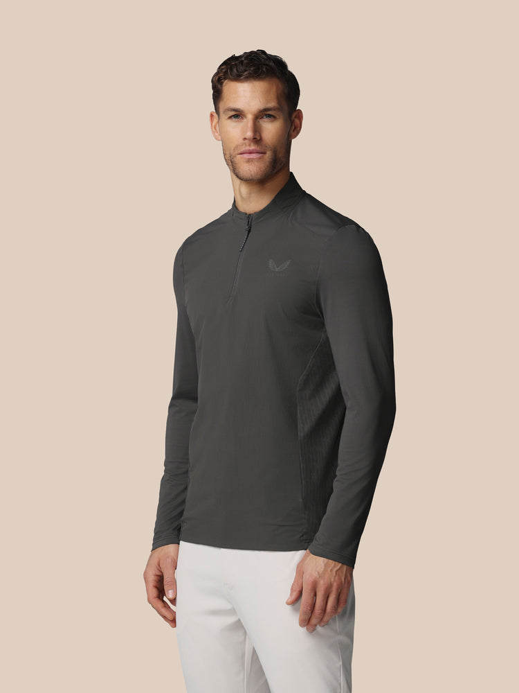Men's Golf LVS Quarter Zip Long Sleeve Top - Gunmetal