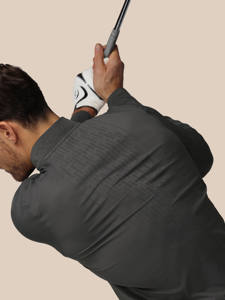 Men's Golf LVS Quarter Zip Long Sleeve Top - Gunmetal