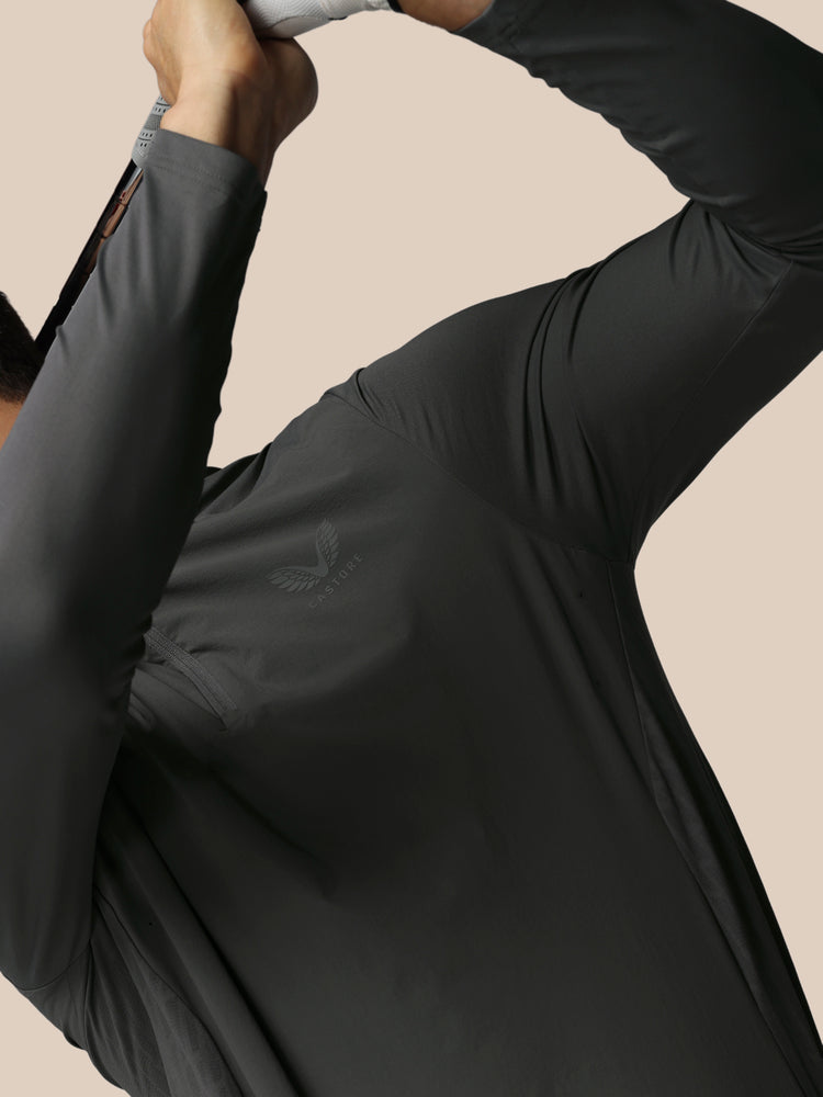 Men's Golf LVS Quarter Zip Long Sleeve Top - Gunmetal